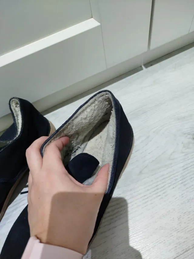 Botines de ante azul y marrón