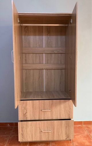 Armario 2 puertas 2 cajones con espejo