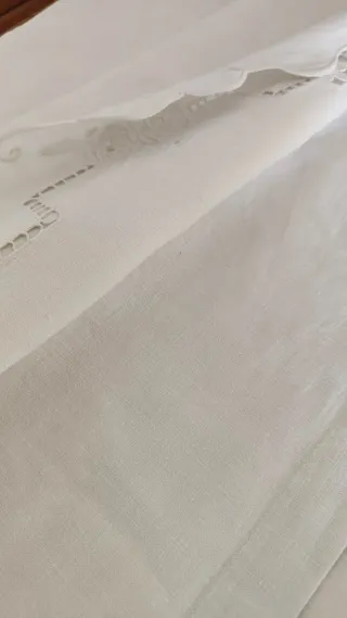 Lenzuolo antico in puro lino con monogramma GG