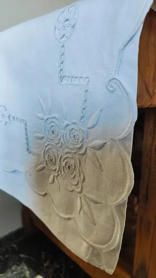 Lenzuolo antico in puro lino con monogramma GG