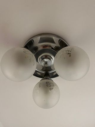 Lámpara de techo antigua cristal y metal