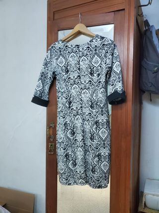 Vestito elegante fantasia bianco e nero