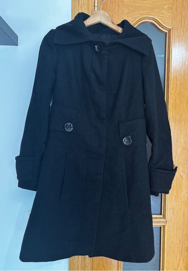 Abrigo Zara Negro Mujer