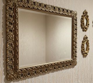 Conjunto de 2 Espejos Dorados Vintage Salón