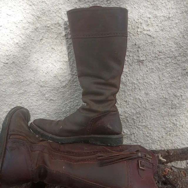 Botas de montar españolas de cuero marrón