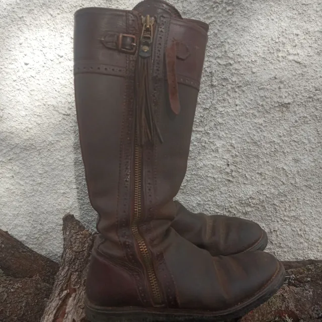 Botas de montar españolas de cuero marrón