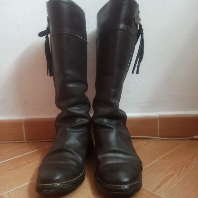 Botas de montar españolas de cuero marrón