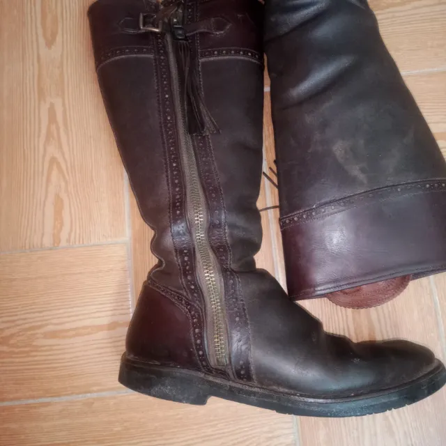 Botas de montar españolas de cuero marrón