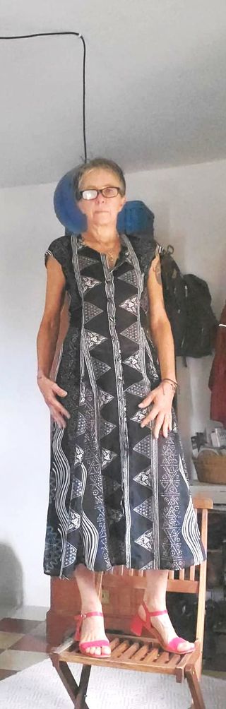 Vestito leggero fantasia bianco e nero