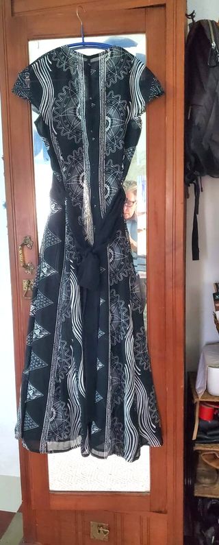 Vestito leggero fantasia bianco e nero