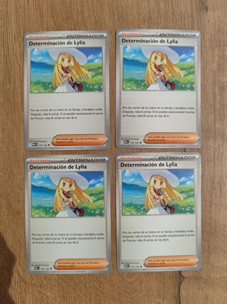 4x Cartas Pokémon Determinación de Lylia