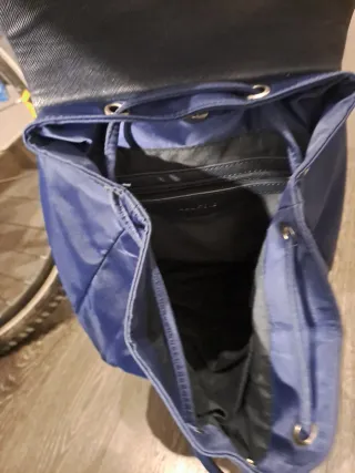 Bolso Mochila Azul y Gris