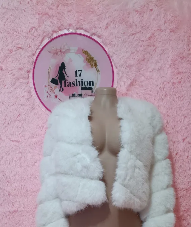 Abrigo blanco peluche