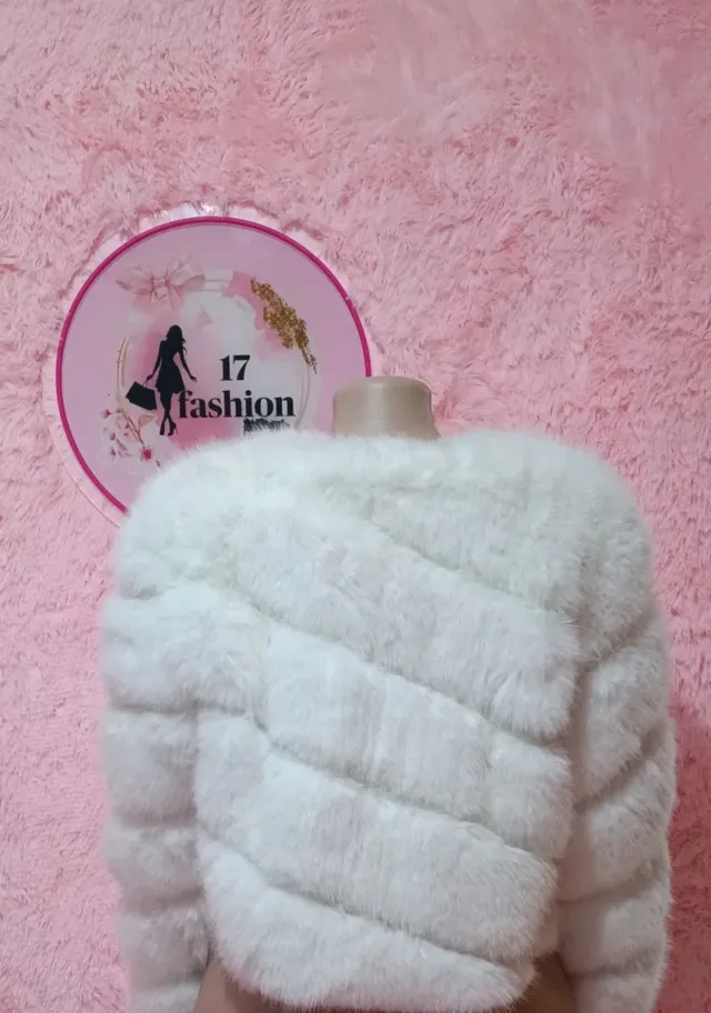 Abrigo blanco peluche