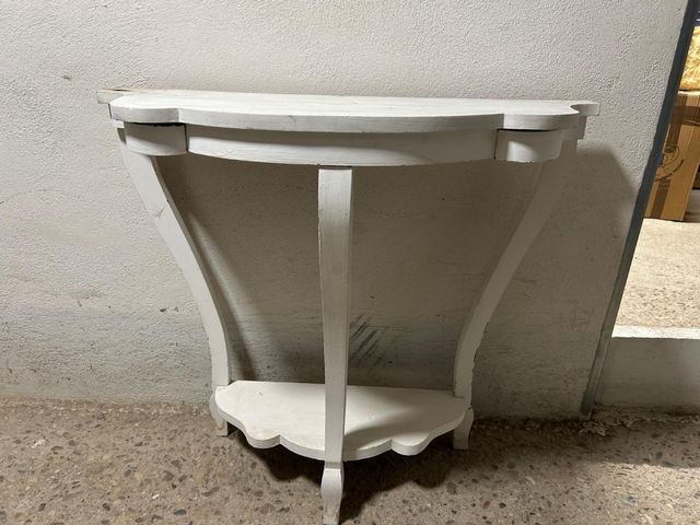 Consola / Mesa Vintage Blanca Madera