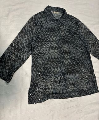 Camisa brillo elegante gris Talla L