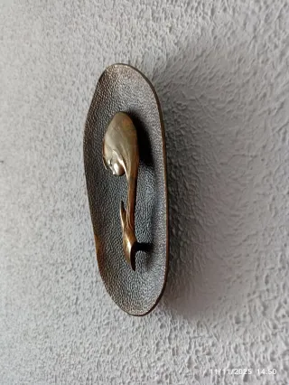 Antigua Virgen Niña Bronce con Sello