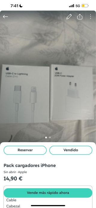 Pack Cargador iPhone USB-C y Cable Lightning
