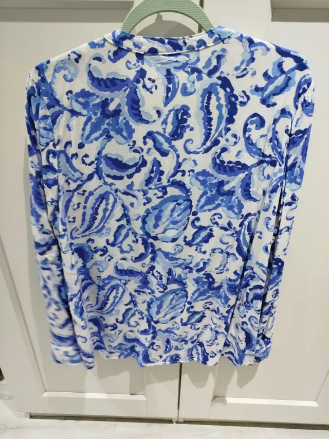 Blusa Lefties Estampada Azul y Blanca