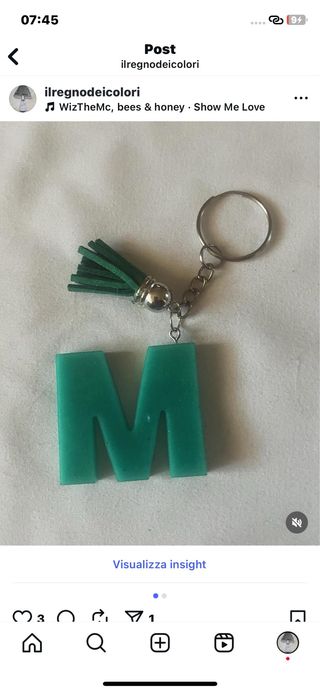 Portachiavi lettera M