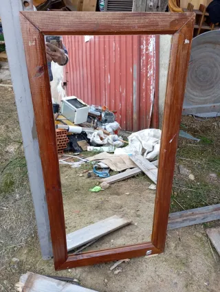 Espejo rústico madera y cristal