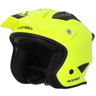 casco moto jet trial acerbis aria amarillo fluor