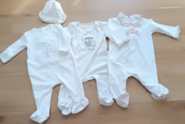 Lote 3 pijamas bebé blancos