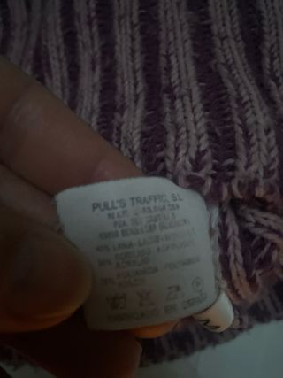 Jersey cuello vuelto rayas rosa y morado