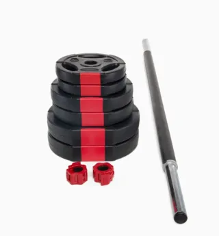 Discos de pesas negros para gimnasio