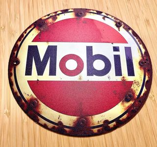 Insegna Metallica Vintage Mobil 20x20 cm