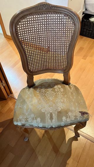 Mesa redonda extensible madera y ratán