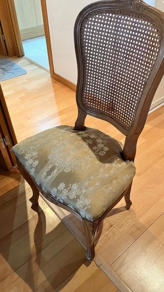 Mesa redonda extensible madera y ratán