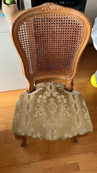 Mesa redonda extensible madera y ratán