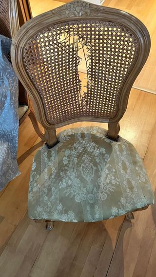 Mesa redonda extensible madera y ratán