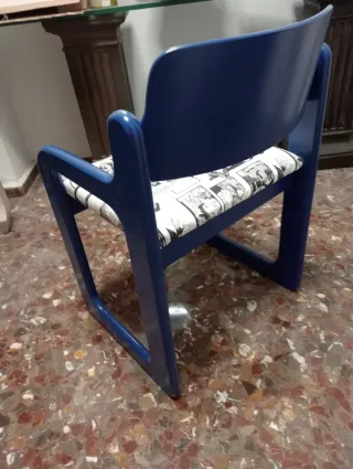 Silla azul Mid Century