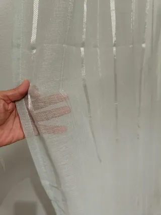 Cortina nueva sin etiquetas plateada/blanca