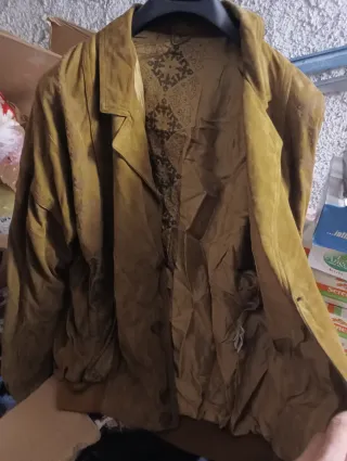Giacca vintage pelle scamosciata
