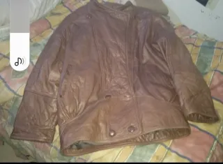 Cazadora de cuero marrón vintage