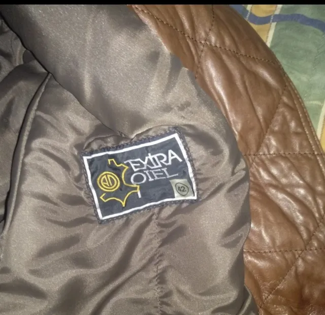 Cazadora de cuero marrón vintage