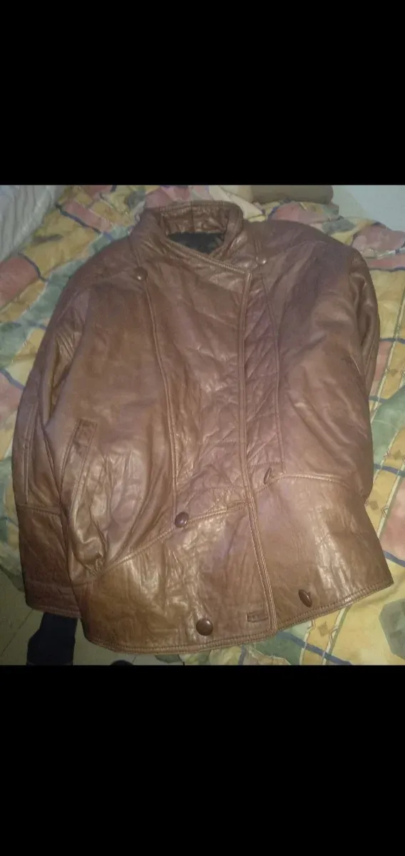 Cazadora de cuero marrón vintage