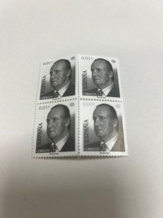 4 Sellos 0,01€ Rey Juan Carlos I