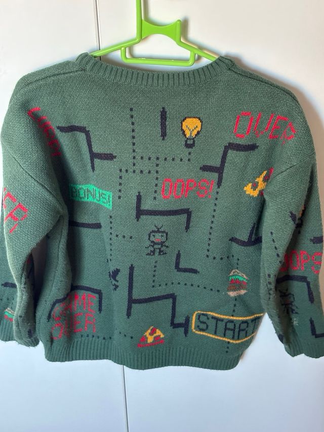 Jersey Benetton niño verde estampado