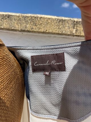 Chaqueta Carmela Rosso T48 Rayas Azul Beige