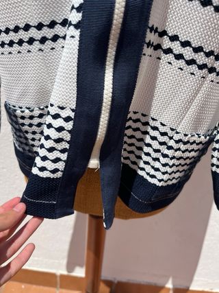 Chaqueta Carmela Rosso T48 Rayas Azul Beige