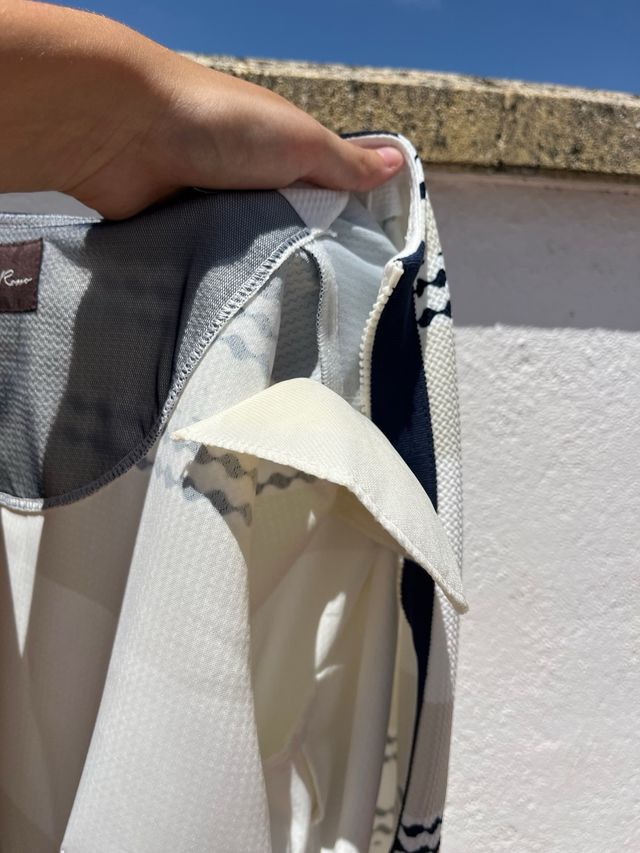 Chaqueta Carmela Rosso T48 Rayas Azul Beige