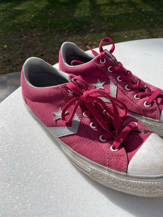 Zapatillas Converse Talla 41 Rojas y Plateadas