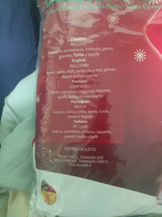 Disfraz Papá Noel Clásico Talla Única