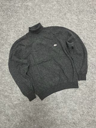 Jersey cuello alto Lacoste gris vintage