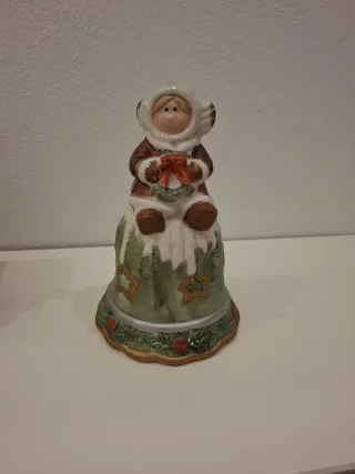 Campanella ceramica natalizia con bambina