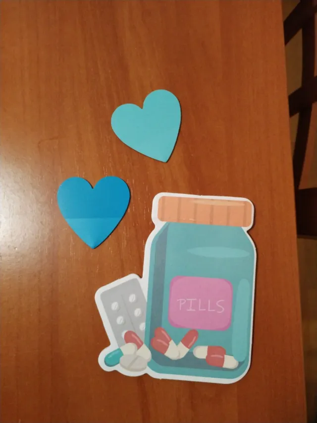 Set de 7 pegatinas médicas y corazones